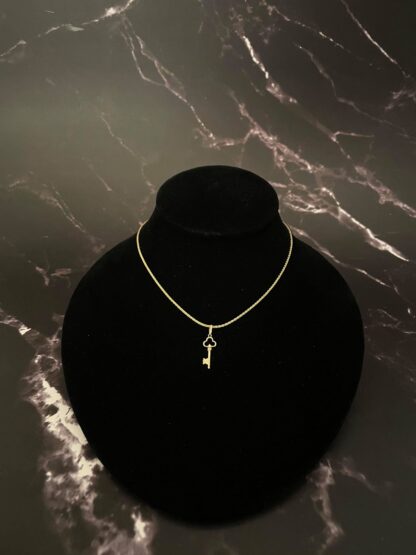 Gold Clover Key Necklace