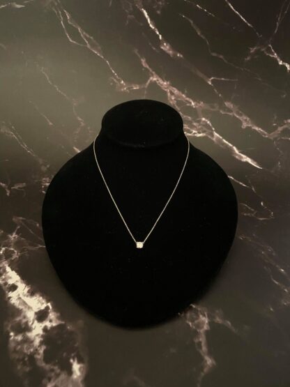 Solid 14K Gold Round Clear CZ Necklace