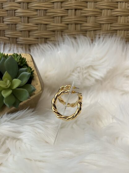 Twisted Gold Hoops